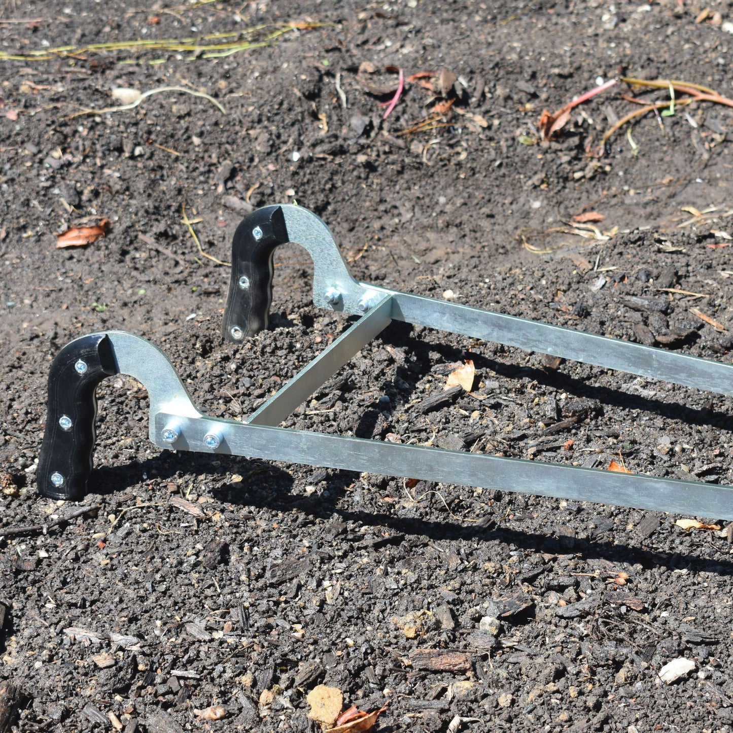Green Tools TECH Roto Hoe close up of handles