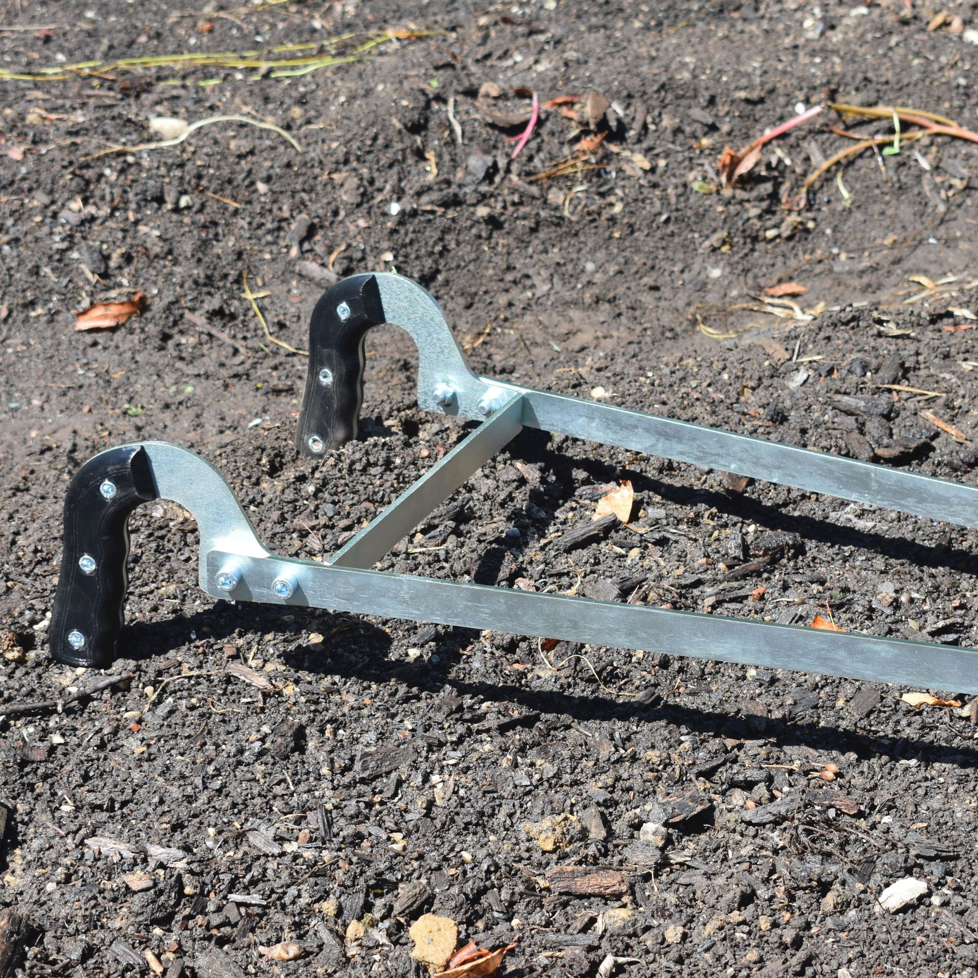 Green Tools TECH Roto Hoe close up of handles