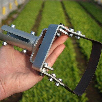 Green Tools Tech Swing Hoe 12 with spring steel blade for precise no-dig market garden weeding and soil cultivation between plants